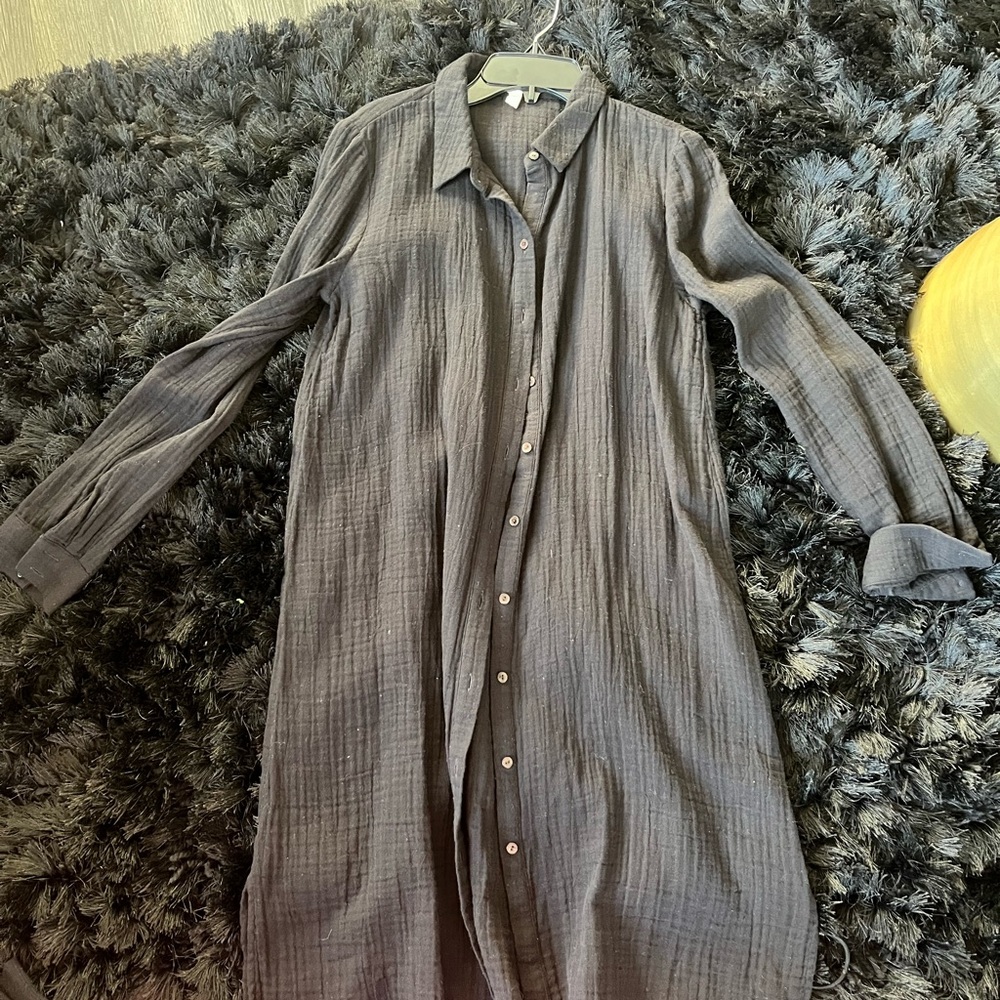 Black button up dress